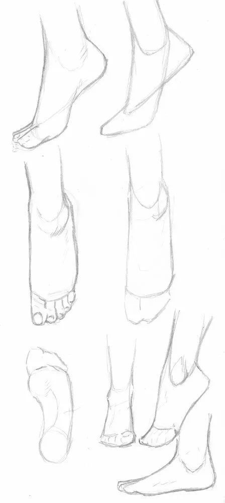 绘画参考动漫人体脚部素材
